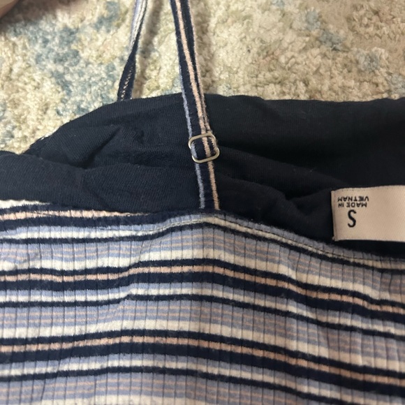 Hollister Spaghetti Strap Dress Blue and White Horizontal Stripes - Picture 2 of 4